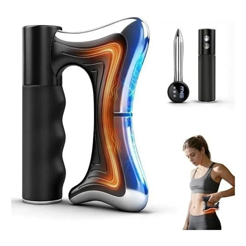 KAXLIDEN Heated Muscle Scraper Tool Electric Gua Sha EMS Massager Kit Black